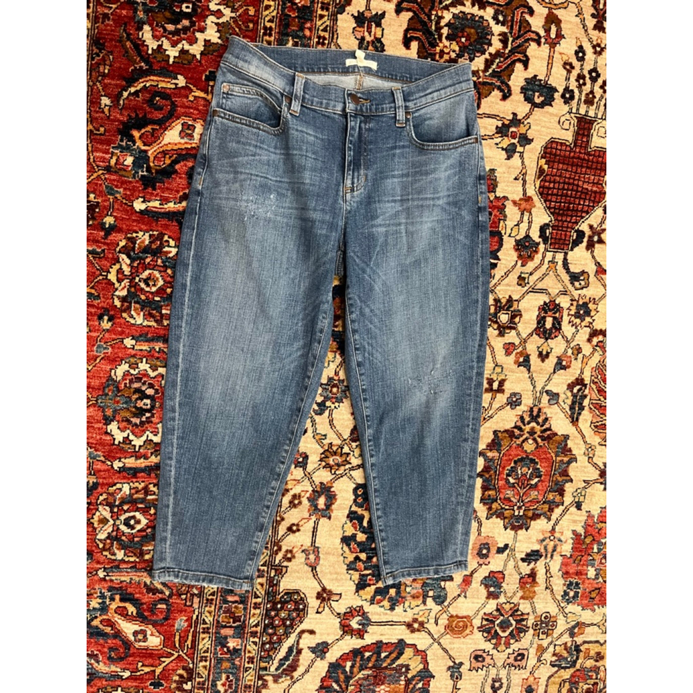 Women’s Eileen Fisher Mid Rise Organic Cotton Blend Stretch Cropped Denim Jeans